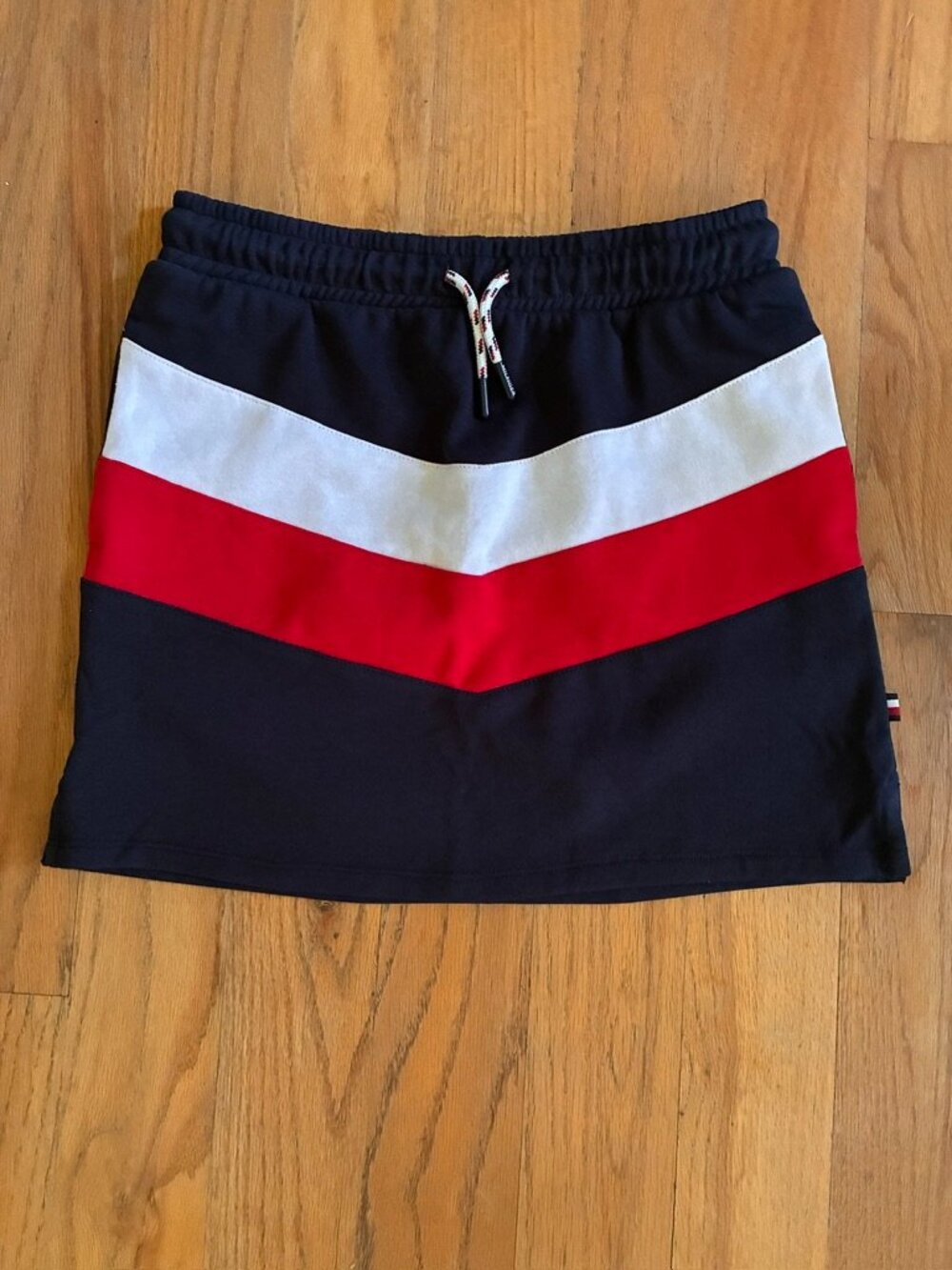 NTW Tommy Hilfiger Girls Navy Red White Colorblock Pull-On Skirt Size L 12/14